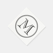 Modern Classic Rond Zwart Monogram Servet (Hoek)