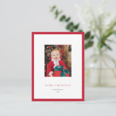 Modern Classic Rood Lijst Kerstmis Fotokaart Feestdagenkaart (Staand voorkant)