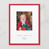 Modern Classic Rood Lijst Kerstmis Fotokaart Feestdagenkaart (Voorkant)