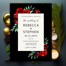 Modern Classic Rood Rose Zwart Bloemen Lijst Bruil