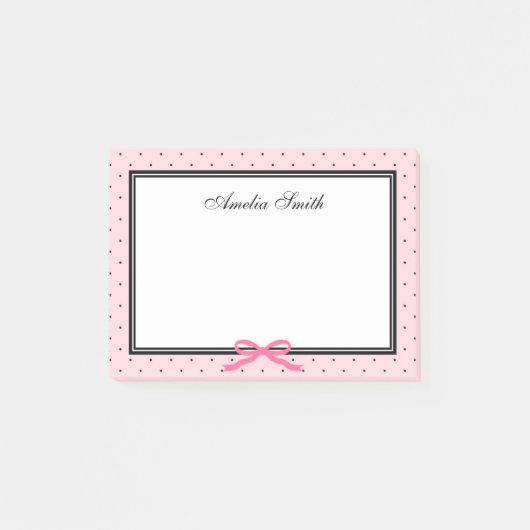 Modern Classic roze zwart polak roze lint Post-it® Notes (Voorkant)