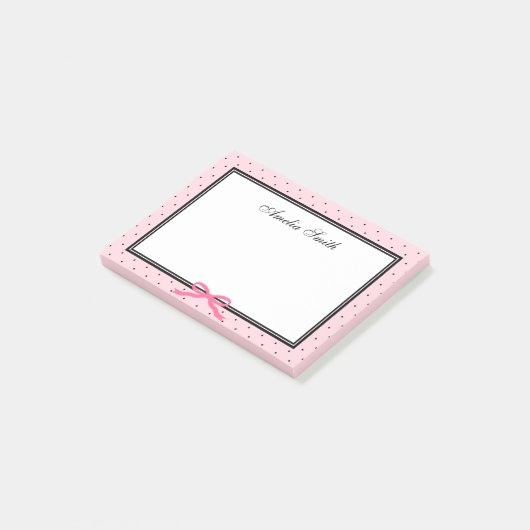 Modern Classic roze zwart polak roze lint Post-it® Notes (Schuin)