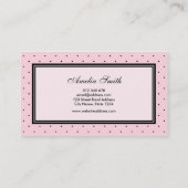Modern Classic roze zwart polak roze lint Visitekaartje (Achterkant)