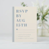 Modern Classic RSVP Blue Striped Wedding Informatiekaartje (Staand voorkant)