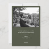 Modern Classic Sage Married Christmas Newlywed Feestdagenkaart (Achterkant)