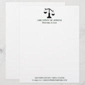 Modern Classic Scales Of Justice Law Letterhead Briefhoofd (Voorkant / Achterkant)