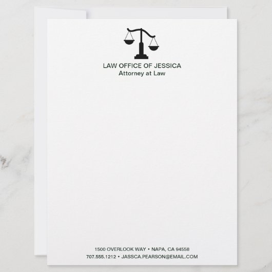 Modern Classic Scales Of Justice Law Letterhead Briefhoofd (Voorkant)