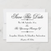 Modern Classic Script Namen Wit Save The Date Aankondiging (Voorkant)