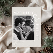 Modern Classic Silver Foil Married and Bright Folie Feestdagenkaart