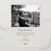 Modern Classic Silver Foil Married and Bright Folie Feestdagenkaart (Achterkant)