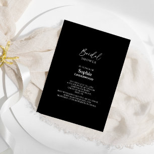 Modern Classic Simple Black Wedding Vrijgezellenfe Kaart