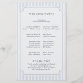 Modern Classic Stripes Dusty Blue Wedding Program (Achterkant)
