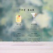 Modern Classic Style Signature Drinken Bar Menu Acryl Bord (Neutraal)