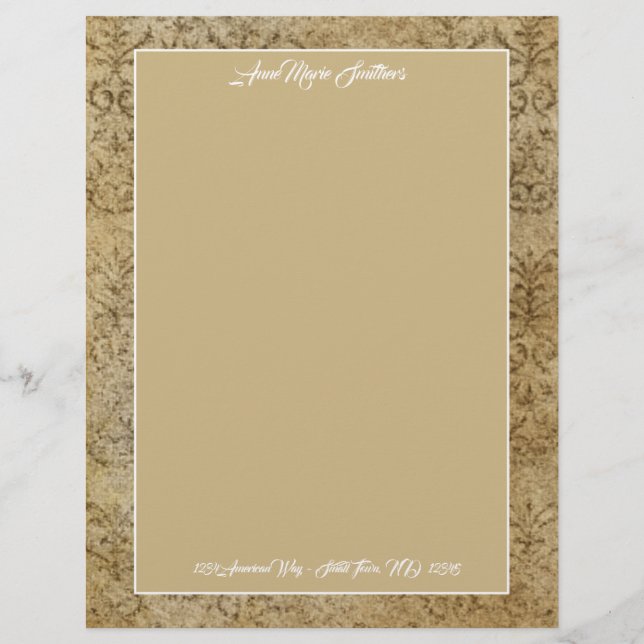 Modern Classic Tan Granite Letterhead Briefhoofd (Voorkant)