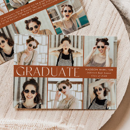 Modern Classic Terracotta 12 Foto Afstuderen Aankondiging