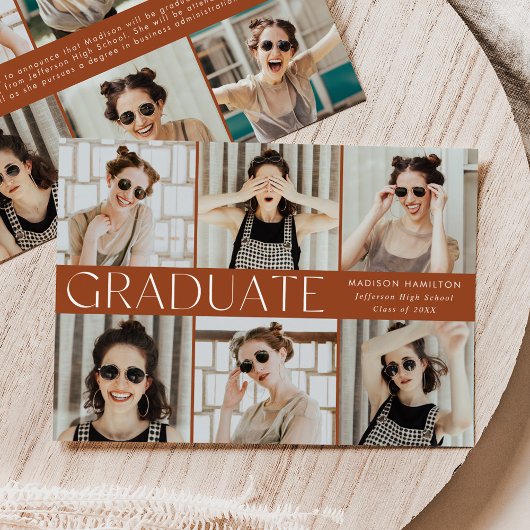 Modern Classic Terracotta 12 Foto Afstuderen Aankondiging