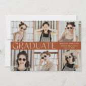 Modern Classic Terracotta 6 Foto Afstuderen Aankondiging (Voorkant)