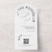 Modern Classic the Arch Typografie QR code Bruilof All In One Uitnodiging (Binnen)