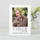 Modern Classic Typography Photo Afstuderen Aankondiging (Staand voorkant)