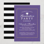 Modern Classic Ultra violette gouden Lijst Afstude Kaart (Voorkant / Achterkant)