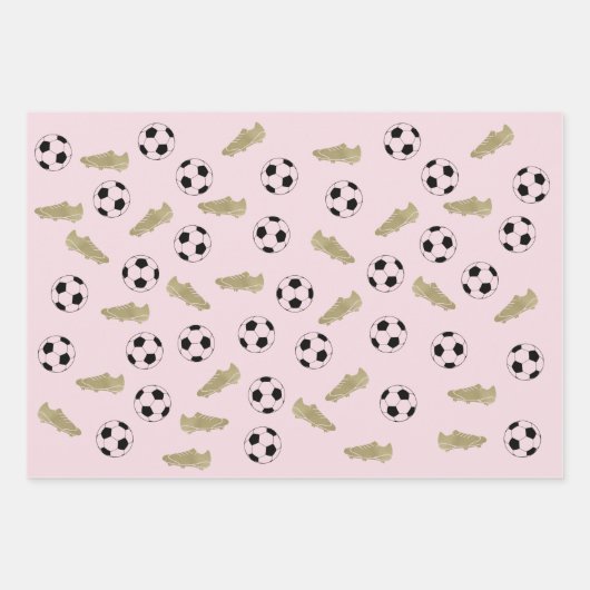 Modern Classic Voetbal Cleats Ball Blush Roze Inpakpapier Vel (Voorkant)