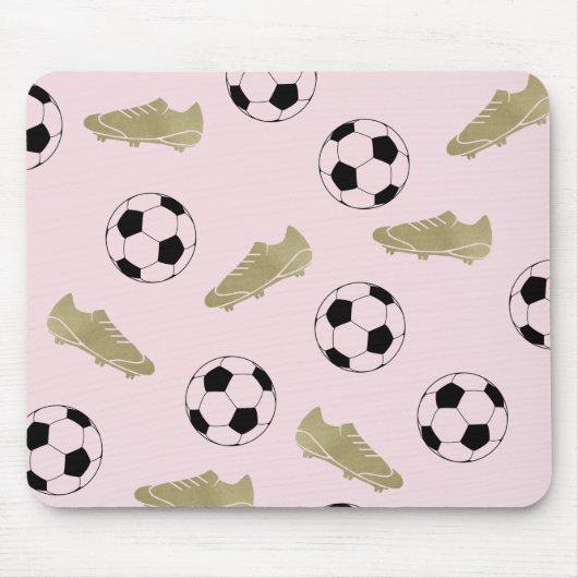 Modern Classic Voetbal Cleats Ball Blush Roze Muismat (Voorkant)