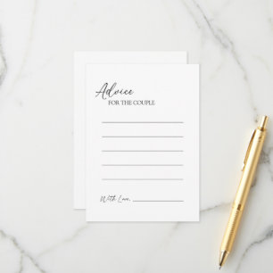 Modern Classic Wedding Advice Kaart