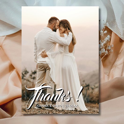 Modern Classic Wedding Bedankt Foto Dusty Roos