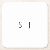 Modern Classic Wedding Monogram Kartonnen Onderzetters (Voorkant)