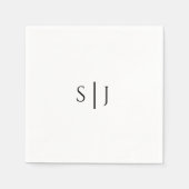 Modern Classic Wedding Monogram Napkin Servet (Voorkant)