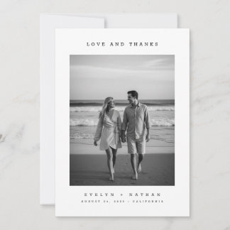 Modern Classic Wedding Photo Bedankkaart