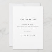 Modern Classic Wedding Photo Bedankkaart (Achterkant)