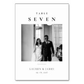 Modern Classic Wedding Photo Table Number Card Kaart (Voorkant)