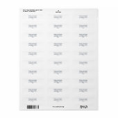 Modern Classic Wedding Return Address Etiket (Full Sheet)
