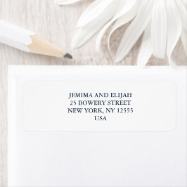 Modern Classic Wedding Return Address Etiket