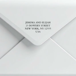 Modern Classic Wedding Return Address Rubberstempel