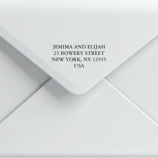 Modern Classic Wedding Return Address Rubberstempel