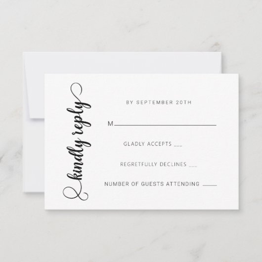 Modern Classic Wedding RSVP Kaarten (Voorkant)