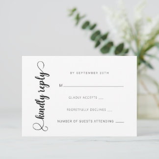 Modern Classic Wedding RSVP Kaarten