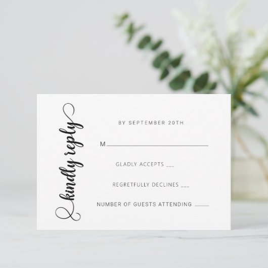 Modern Classic Wedding RSVP Kaarten Kaartje (Staand voorkant)