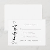 Modern Classic Wedding RSVP Kaarten Kaartje (Voorkant / Achterkant)