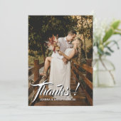 Modern Classic Wedding Thanks Photo Champagne Gold Bedankkaart (Staand voorkant)