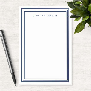 Modern Classic Wit met Triple Navy Blue Borders Post-it® Notes