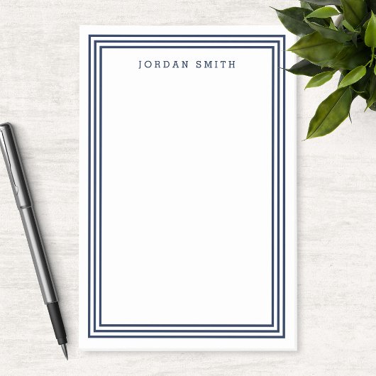 Modern Classic Wit met Triple Navy Blue Borders Post-it® Notes