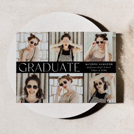 Modern Classic Zwart 6 Foto Afstuderen Aankondiging