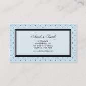 Modern Classic Zwart Blauw Polka Dot Rood Lint Visitekaartje (Achterkant)