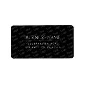 Modern Classic Zwart & Wit Tegels Logo Achtergrond Etiket (Voorkant)