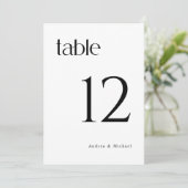 Modern Classy 5x7 Wedding Table Numbers Kaart (Staand voorkant)