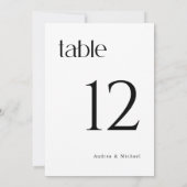 Modern Classy 5x7 Wedding Table Numbers Kaart (Achterkant)