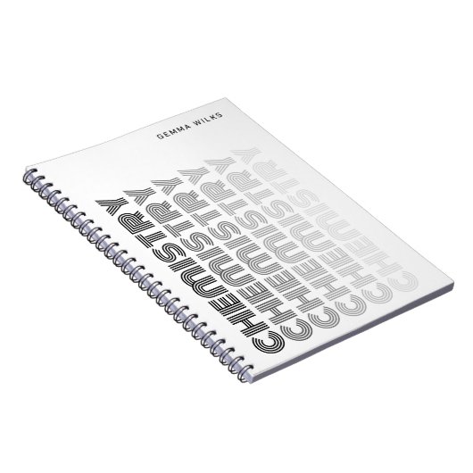 Modern Classy bewerkbaar onderwerp Chemie Wit Notitieboek (Rechterzijde)